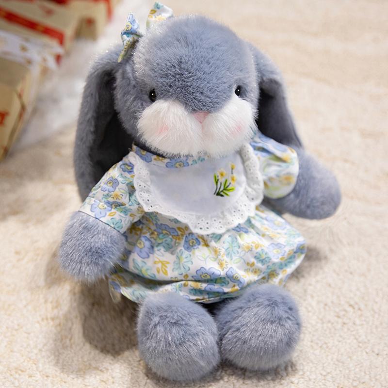 35cm Kawaii Floral Rabbit PlushToys Easter Day Toys Dolls Cartoon Bunny Stuffed Dolls Sleeping Companion Dolls
