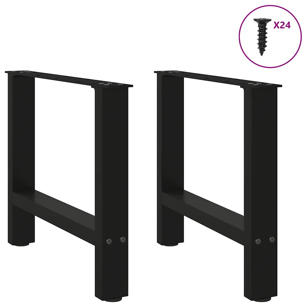Vidaxl Nogi Do Stolika Kawowego, Czarne, 2 Szt., 60X(42-43) Cm, Stal