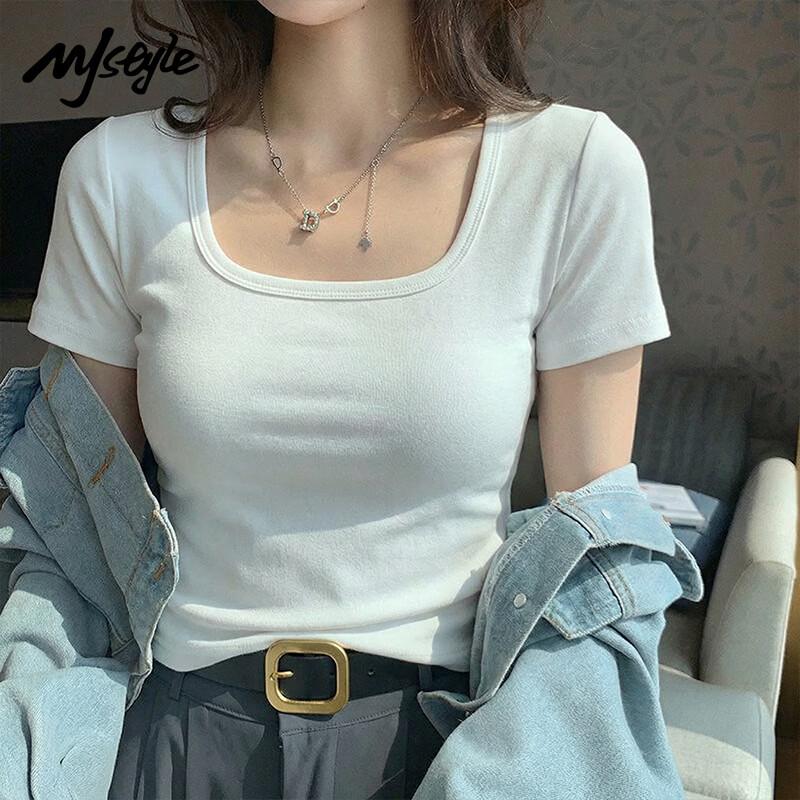

MJ STYLE Women s U-Neck Slim Fit Short Sleeve T-Shirt 3