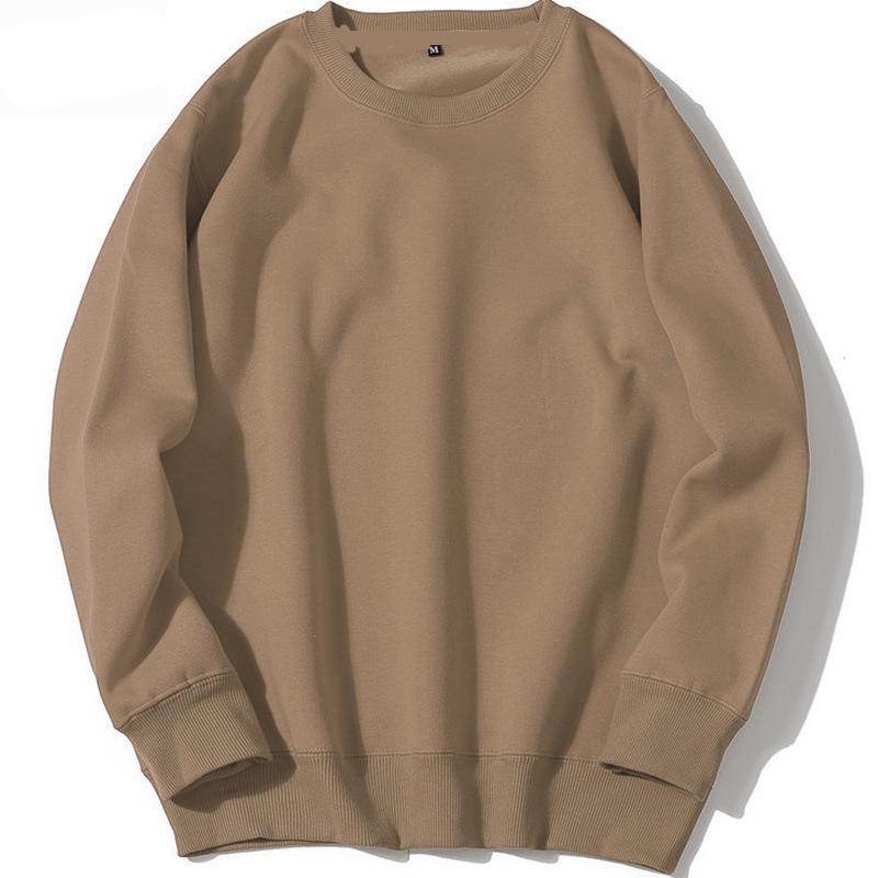 Moletom Hip Hop Unissex Gola Redonda Cor Sólida para Outono/Inverno