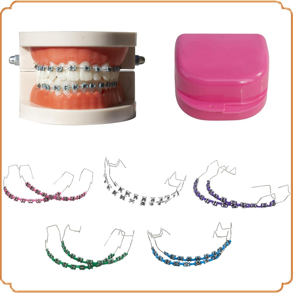 Temporary Tooth Decoration Dental Fake Braces with Metal Wires & Bracket Dental Metal Bracket Dental Tool for Dental Students