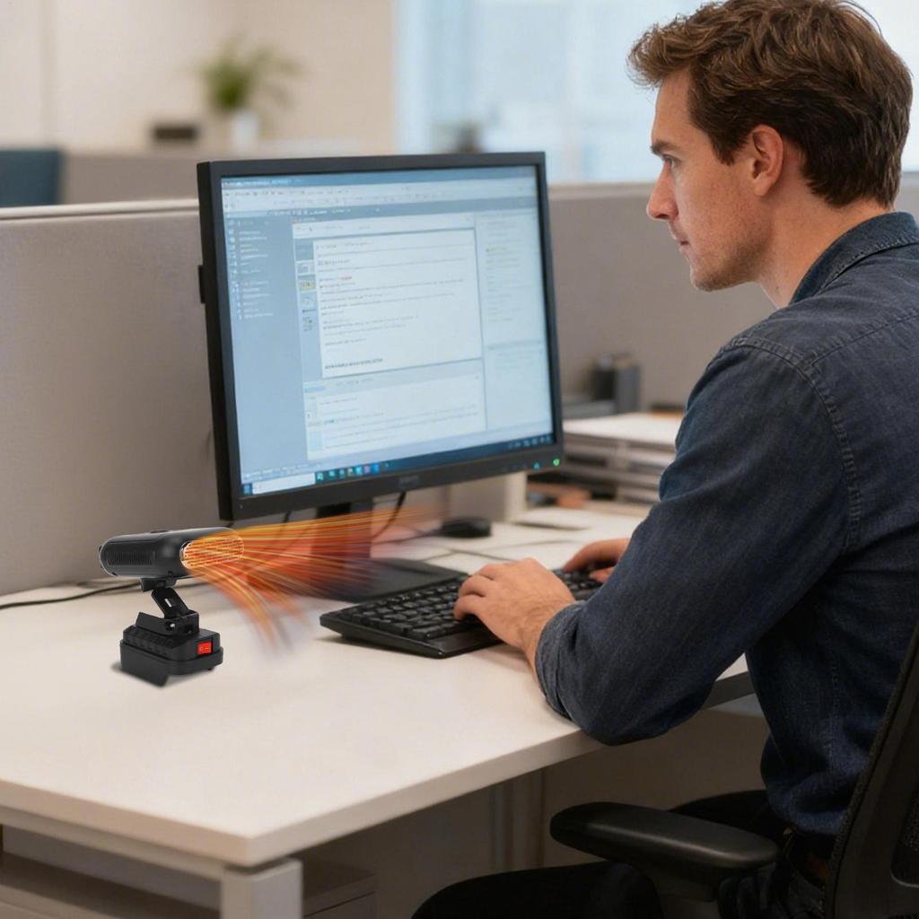 Car Heaters for Vehicle Battery Powered 90 Rotatable Auto Defogger Bedroom Electric Heater for Factory Office Dorm Camping