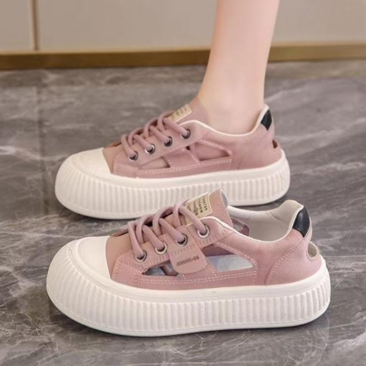 

Четыре сезона, новые толстые подошвы, увеличивающие рост, полые, модные женские туфли, белые туфли для женщин 40 фиолетовый