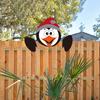 Christmas Fence Ornaments Wooden Peeking Santa Yard Decor Weatherproof Indoor Outdoor Decoration for Lawn Garden Fence