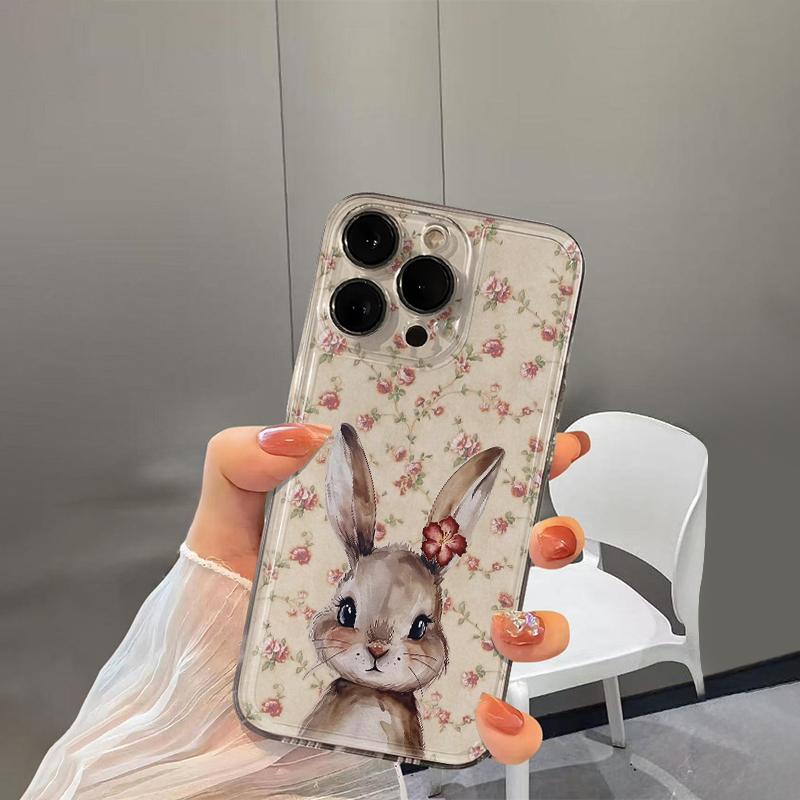 Flower Rabbit Phone Case For Xiaomi Redmi Note 15 15C 14 13 12 12S 12C 11 10 10C 13C 10s A1 A2 A3 Pro Plus 4G 5G soft TPU Cover