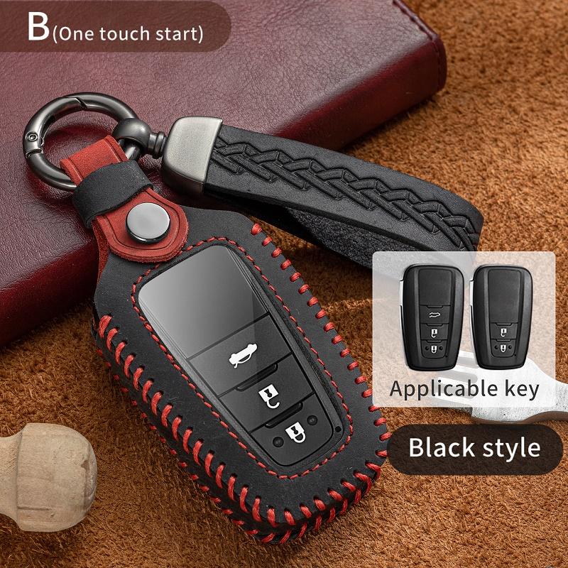 

Car Key Case Protector For Toyota Prius Camry Corolla C-Hr Chr Rav4 Prado Leather Key Shell Cover Auto Accessories
