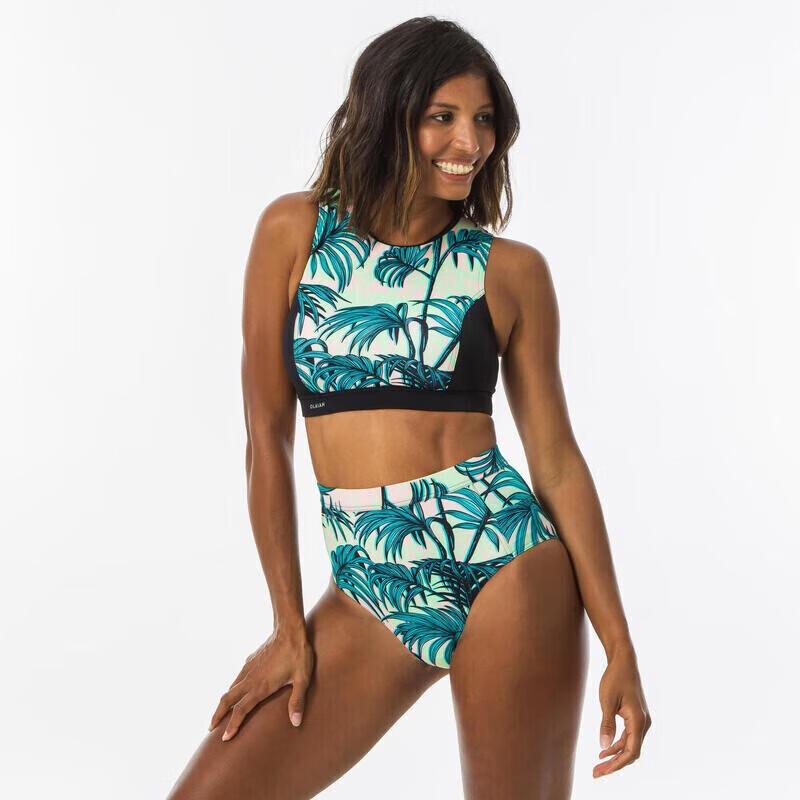 Dámský modrý vršek bikiny Decathlon se zipem na zádech
