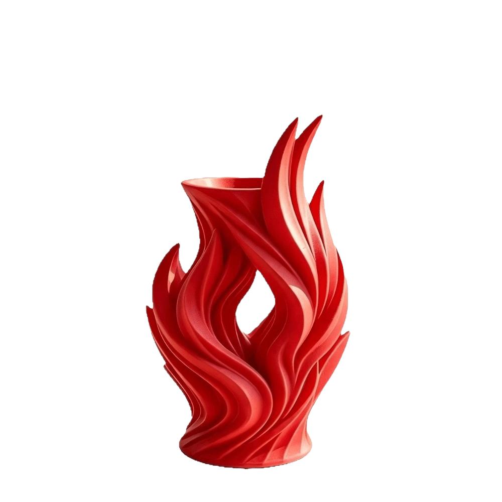 3D-gedruckte künstlerische Flammenvase Verdrehte Wellen-Blumenbehälter Unregelmäßige Vase Schreibtischdekoration