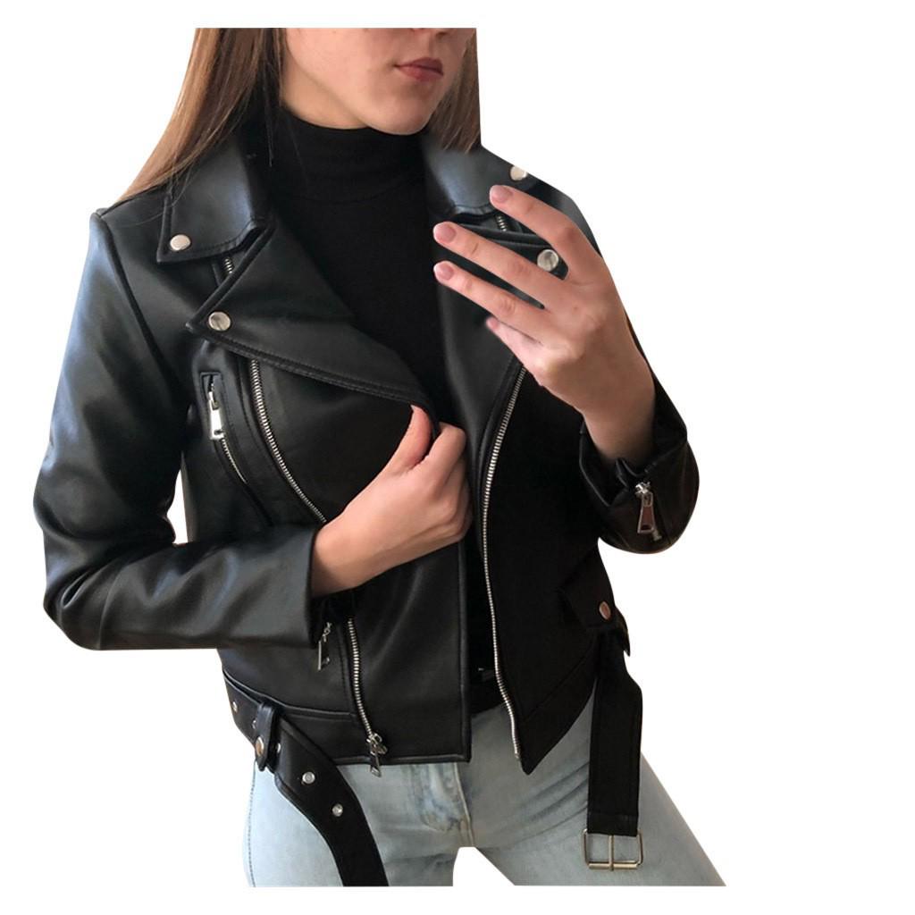 Europäische & Amerikanische Damen Motorrad Lederjacke - Frühling/Herbst, Kurzes Schlankes Design Mode Oberbekleidung 2025.