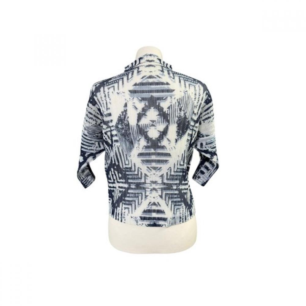LA VITA JUNKO 7 8 Sleeve Diamond Geometric Print Mesh Jumper  Ltsjp28p 
