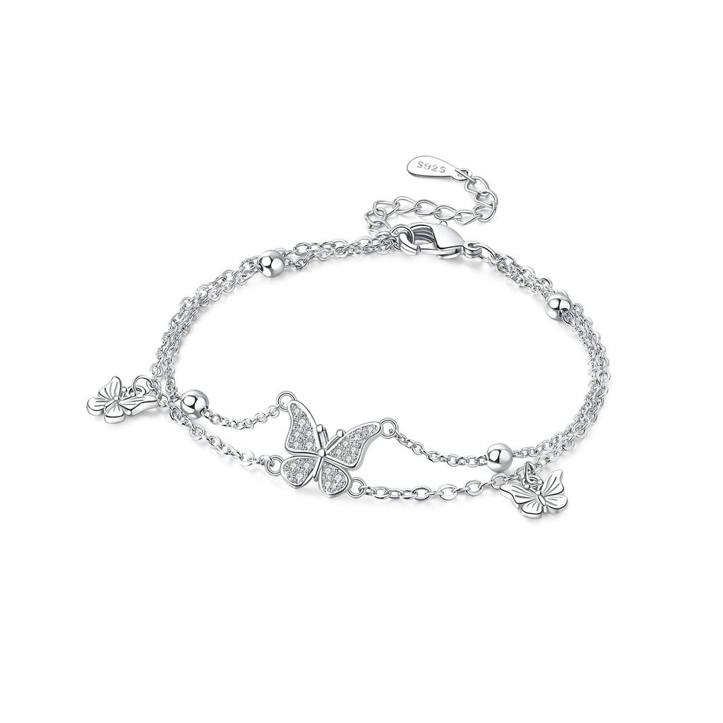 New 925 Silver Exquisite Golden Starry Bracelet Chain Link Women Bracelet Birthday Festival Jewelry Gifts