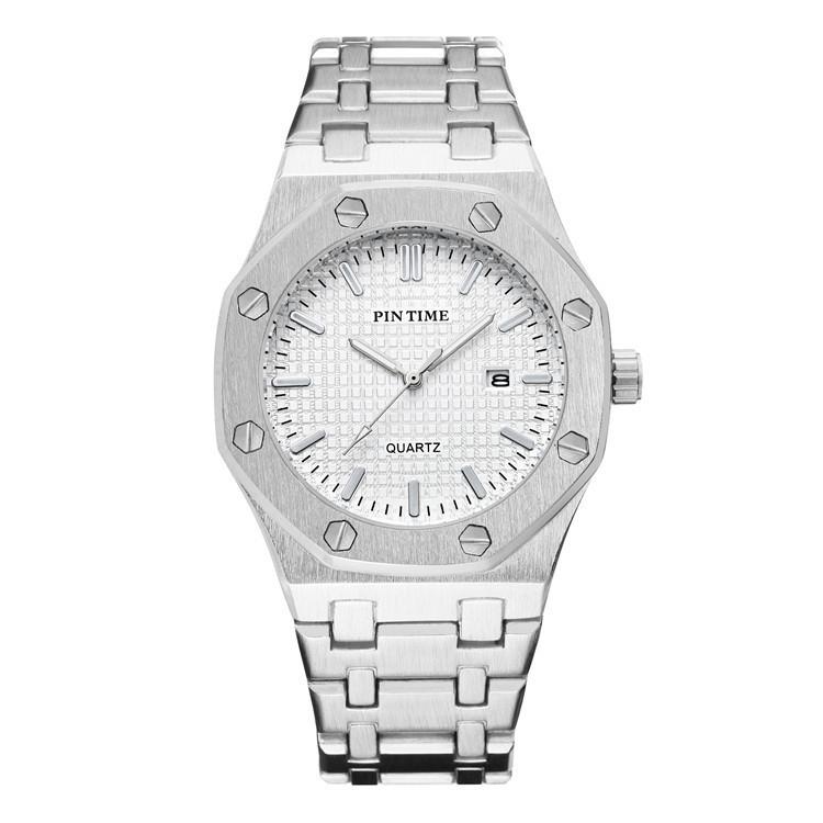 Uhr Automatik Quarzuhr Edelstahlarmband Leuchtzeiger Wasserdicht Mode Sport Herrenuhr