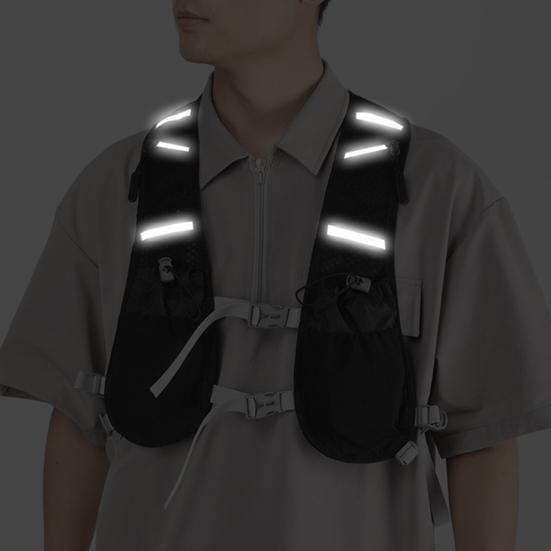 Løpevest med flere lommer Pustende sykkelvest med telefonholder Reflekterende design Nettingvest med justerbare stropper for løping sykling maraton