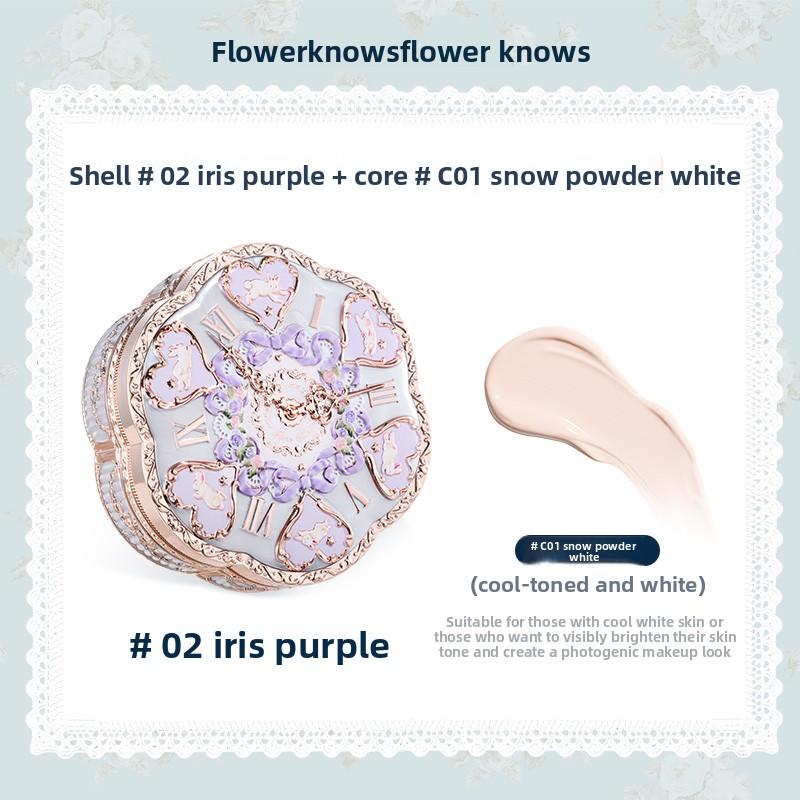 Flower Knows Make-up Base Garden Air Cushion Foundation CC Cream Hautfreundlicher Concealer Make-up Feuchtigkeitsspendend Natürliche Abdeckung