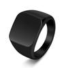 Trendy Men's Titanium Steel Square Thumb Ring - Engravable & Fashionable