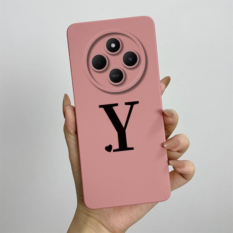 For Redmi 14C 4G 5G Case Cute Initial Letters Shell Soft Silicone Phone Cover Little Mi Poco C75 PocoC75 Shockproof TPU Fundas