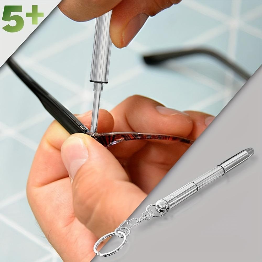 5 Pcs Precision Screwdriver Set with Keychain - Ideal for Eyeglass & Watch Repair