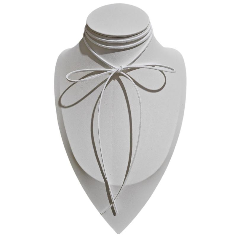 Elegant Long Tie Choker Necklace Stylish Neck Chain with Bowknot Pendant Accessory for Fashionable Women Ladies