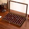 Jewelry Box with Partitions Ring Storage Box, Durable Wood Compartmentalized Design, Soft Neat And Orderly Velvet Interior Multi-grid Organizer,