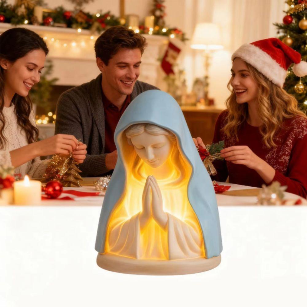 Warm Lighting Virgin Mary Night Light Plug In Decorative Craft Blessed Mother Mary Lamp Figure Craft Catholic Night Light