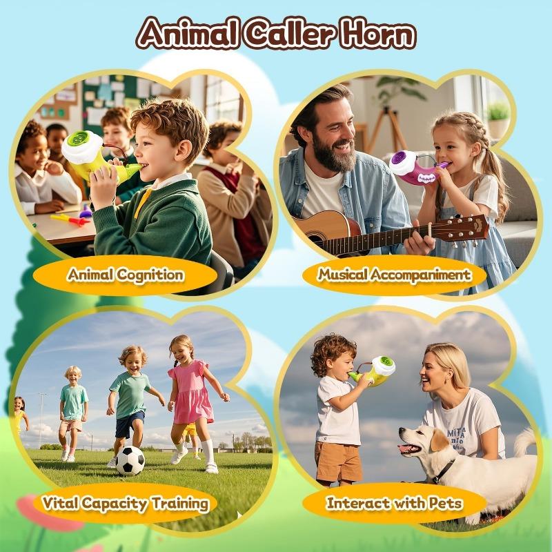 Hračky pro volání zvířat, Lovecká hračka se 2 režimy 30 zvuky, 5 úrovní světel, Hra na venkovní objevování s hračkami měniče hlasu s klaksonem pro chlapce a dívky