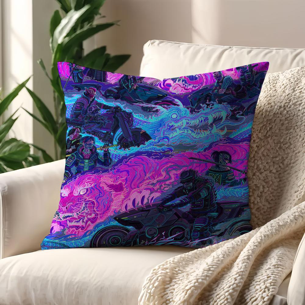 Game C-Cyber-Co-P-punk 2077 Cushion Cover For Pillow Sofa Printing Decoration Room Home Office Coffee Shop Car Nordic Simplicity