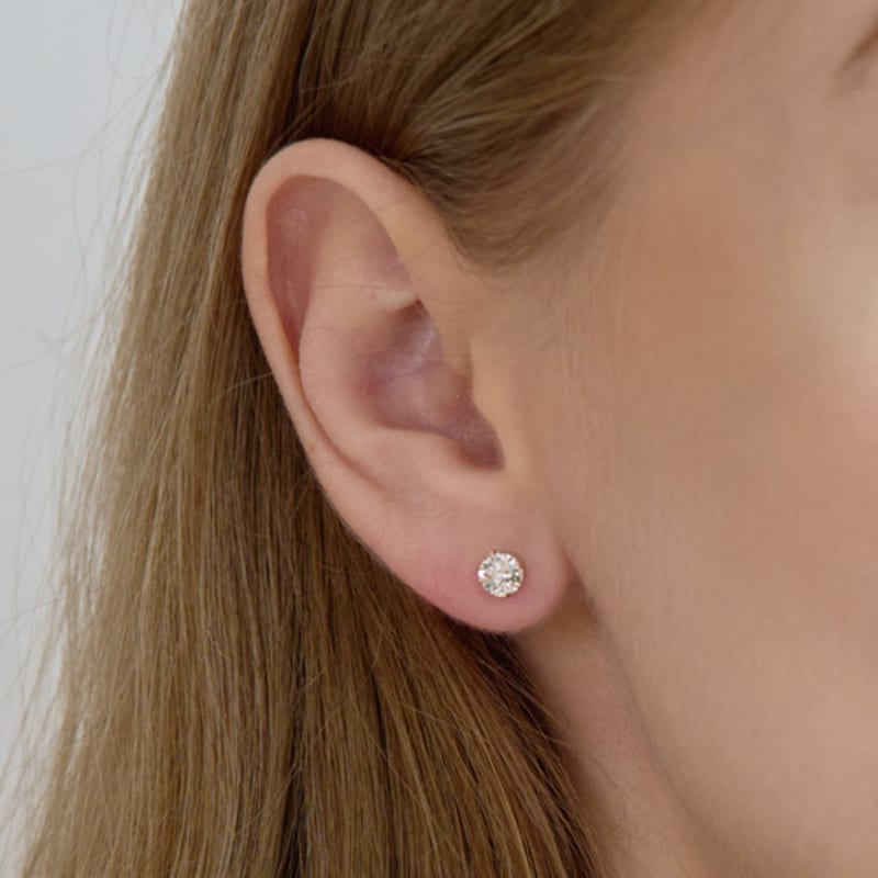 CRANNE Cercei Cubic cu 4 Gheare din Aur de 14K (Umplut cu aur) C24EGF174