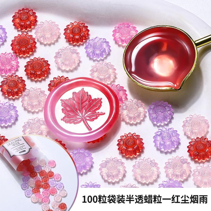 100pcs/500g Mixed Color Semi Transparent Wax Particles Semi Transparent Lacquer Wax Seal Wedding Invitation Wax Seal