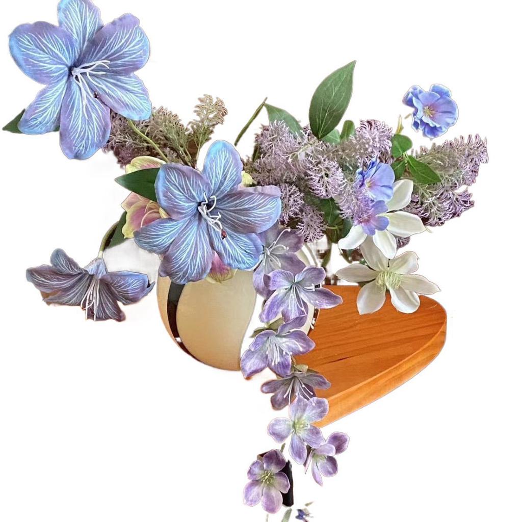 Grădina lui Monet Flori Artificiale Mov: Aranjament Decorativ pentru Fotografii și Vitrine.