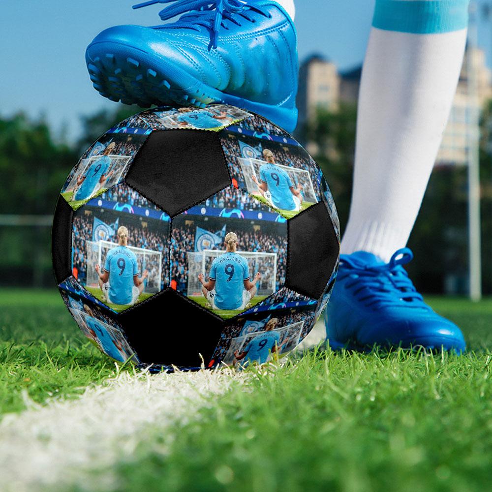 Erling Size 5 Soccer Ball, Machine-Stitched PVC, Durable & High Bounce, All Ages Fit, Fan Merchandise, Matches & Outdoor Use.