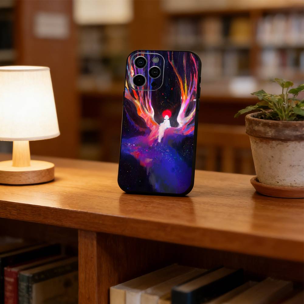 Dark Art Style Phone Case For iPhone 17,16,15,14,13,12,11 Plus,Pro Max,XS,Soft Silicone Black Cover