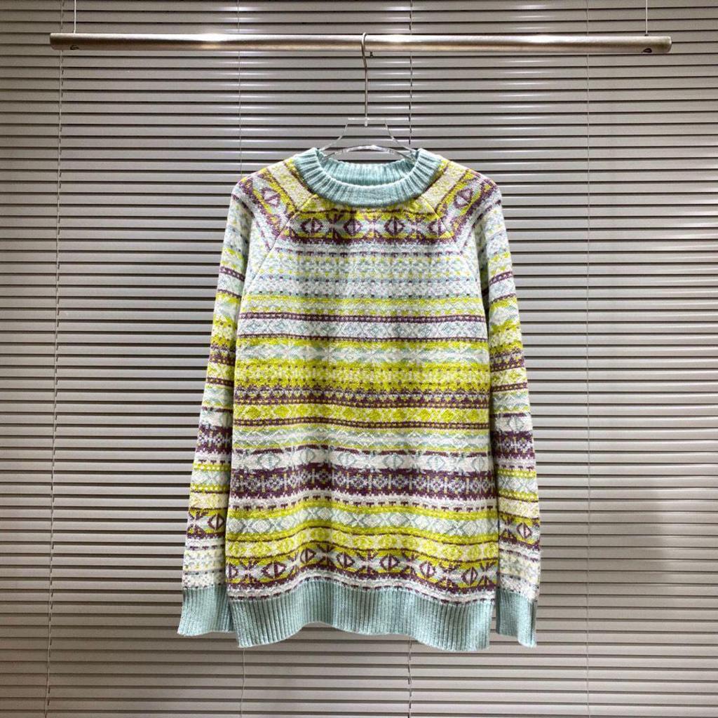 Unisex-Strickpullover mit Rundhalsausschnitt und Allover-Logo (Modelljahr 2025) – Lockere Passform, lässiger Stil