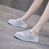 Baotou half tray shoes women's spring and summer rubber soft sole lace-up foot cover mesh yarn breathable, lightweight and cool slippers