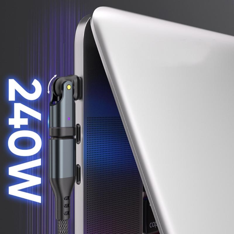 Προσαρμογέας USB C σε C 180° Περιστρεφόμενος PD 240W Γρήγορη Φόρτιση 480Mbps Συμβατός για Τηλέφωνο, Φορητό Υπολογιστή, Tablet Γρήγορη Τροφοδοσία Συσκευών