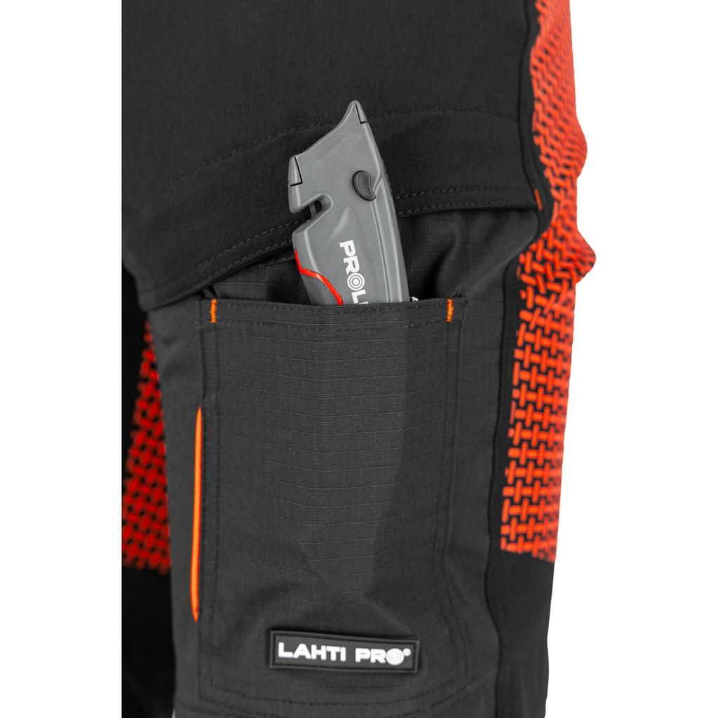 Black-Polish Roofer' Trousers with Stretch Inserts, "",Ce,Lahti