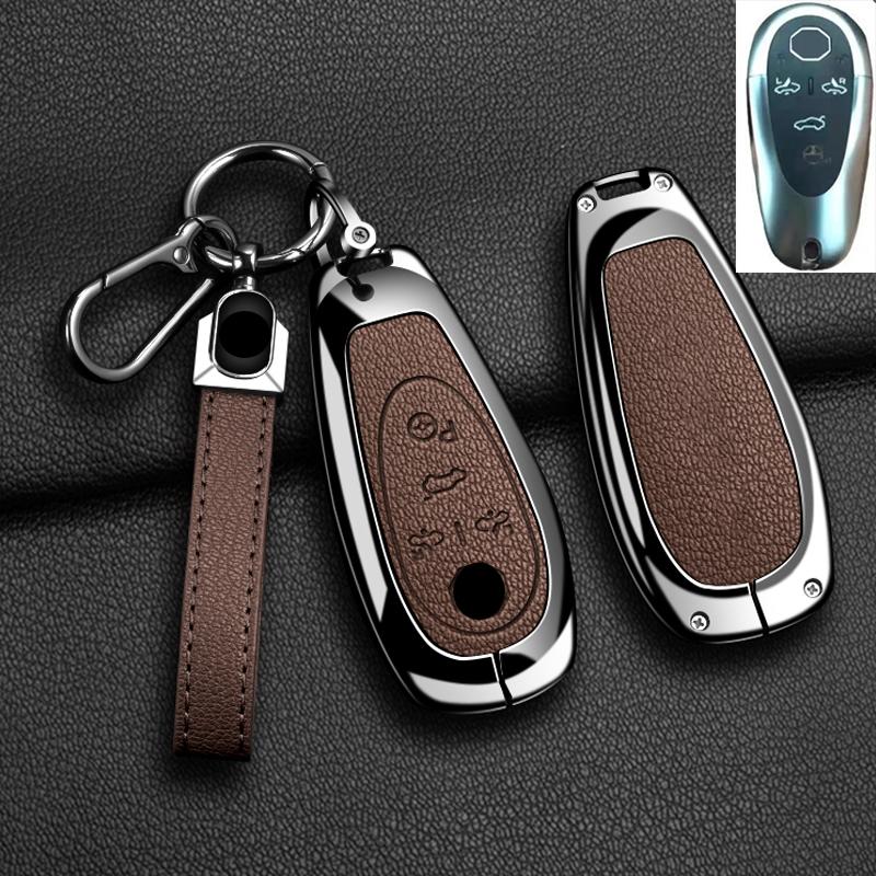 Car Remote Key Case Cover for Morris Garages MG Cyberster Zinc Alloy Leather Fob Protection Shell Auto Keychain Accessories