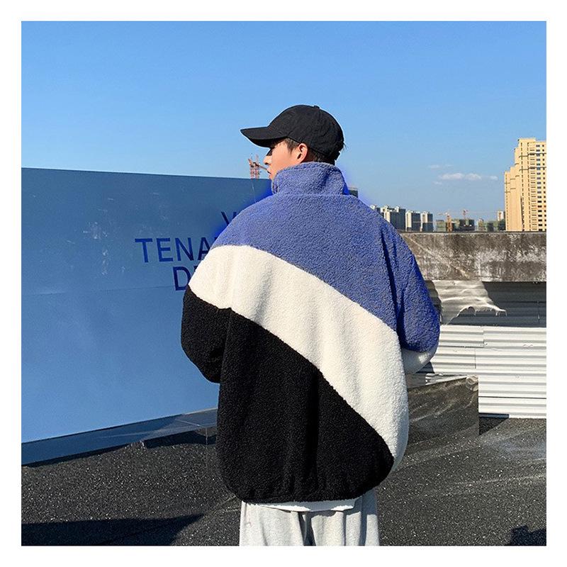 Men's High-Collar Japanese Lambskin Fleece Jacket - Autumn/Winter