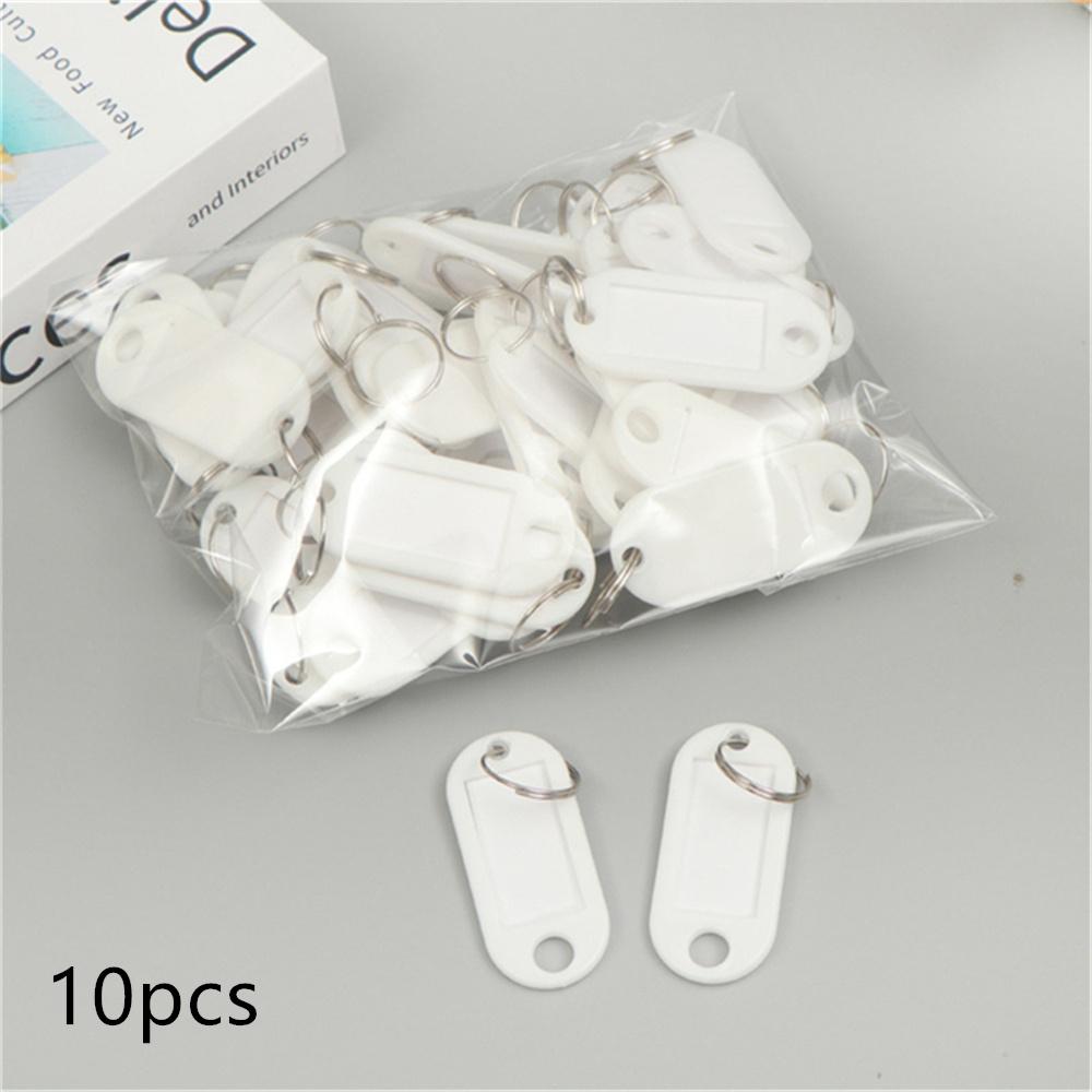 10pcs/Set Multicolor Plastic Number Keychain Labels Numbered Name Baggage Luggage ID Tags Pendant With Key Ring for Women Men