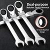 1pc Adjustable Hook Ratcheting Combination Spanner Wrench Set Stainless Steel Hand Tools Ratchet Handle 14mm