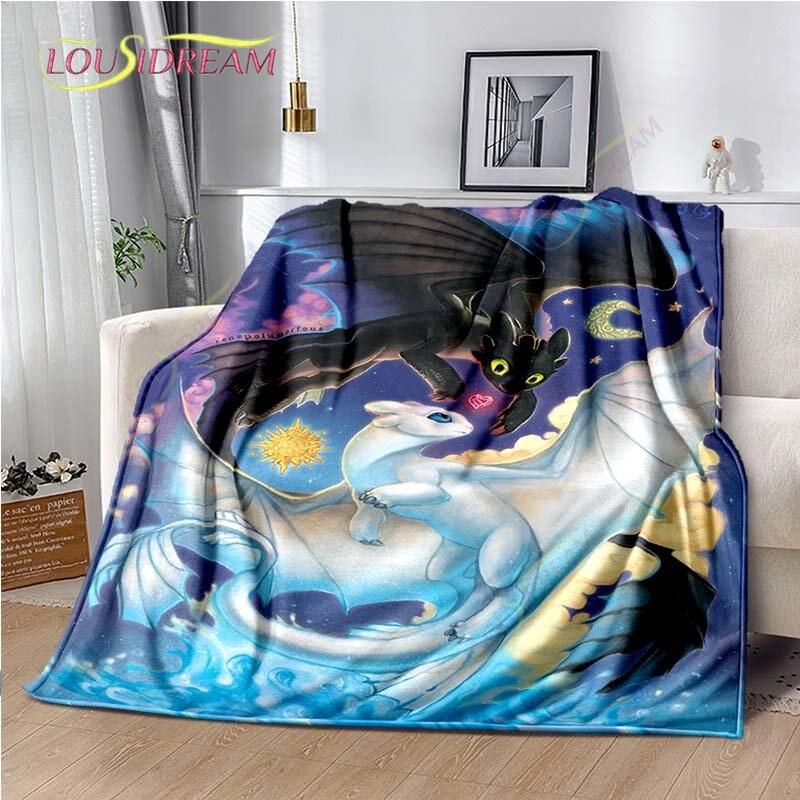 Κινούμενο Σχέδιο Πώς να Εκπαιδεύσεις τον Δράκο σου Χαριτωμένη Κουβέρτα Ελαφρύ Κλινοσκεπάσματα Εξαιρετικά Μαλακή Ζεστή Κουβέρτα Φλις για Κρεβάτι Σαλόνι Καναπέ