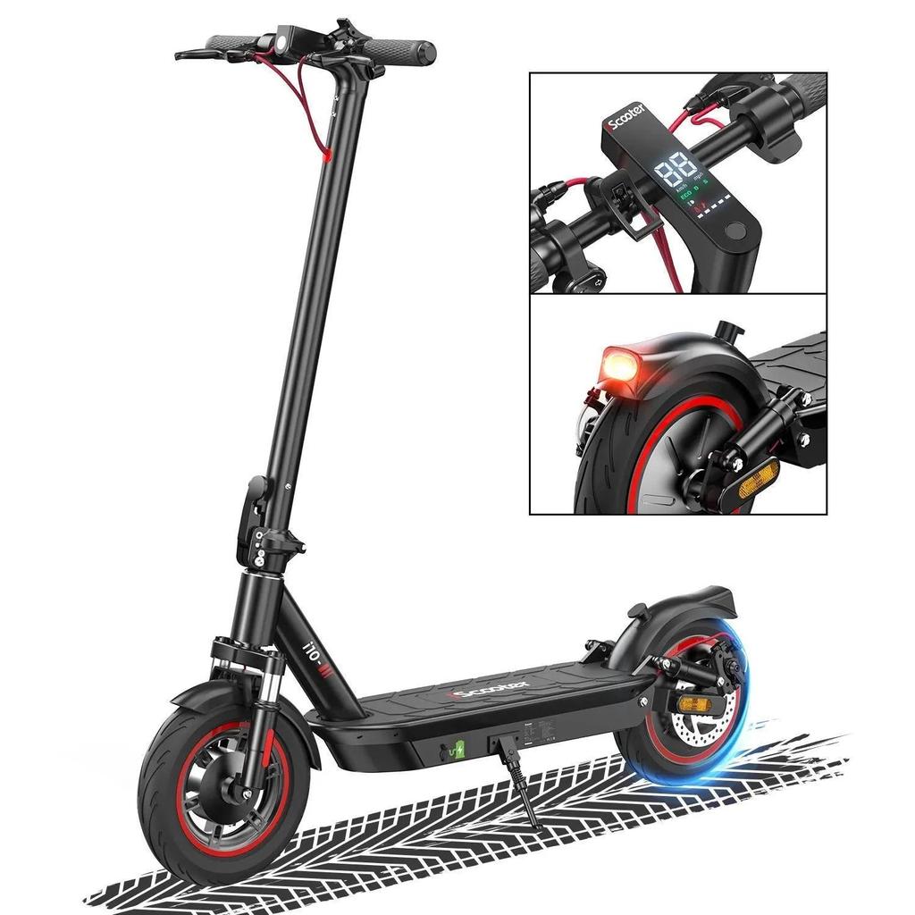 iScooter I10 Folding Electric Scooter, 650W, 36V 15Ah, 40km/h, 45km Range, App Control, 10" Pneumatic Tires, IP54, Urban Commuter E-Scooter