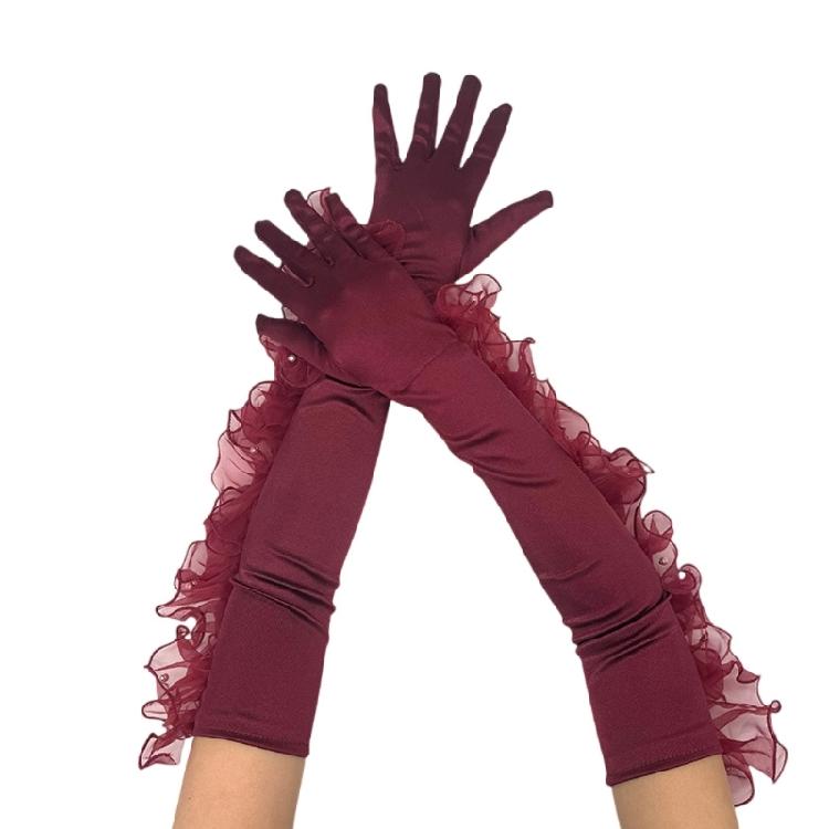 

Retro Style Long Finger Gloves Soft Polyester Fabric 1920s Dance Parties Essential Breathable Prom Event Accessory