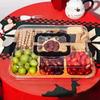 Transparent Bamboo Cheese Board Divided Grid Wooden Cheese Board Durable Serving Platter  Camping