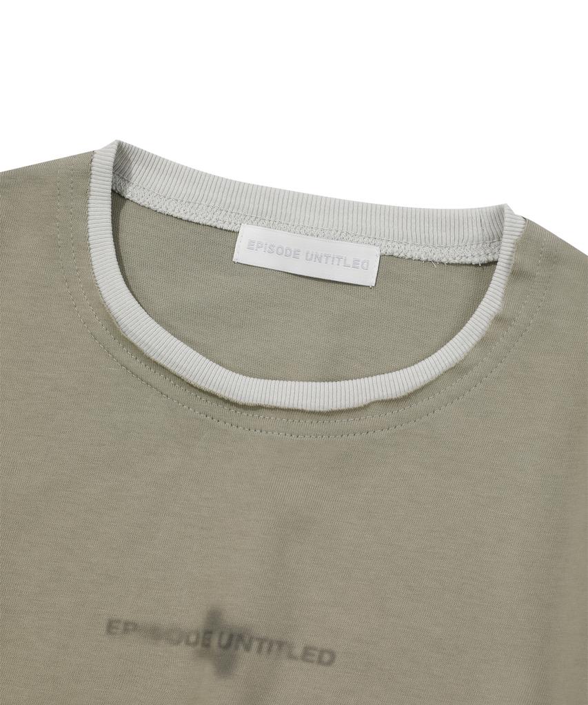 EPISODE UNTITLED Crop Match Colors Logo Print T-Shirt_Mint Khaki