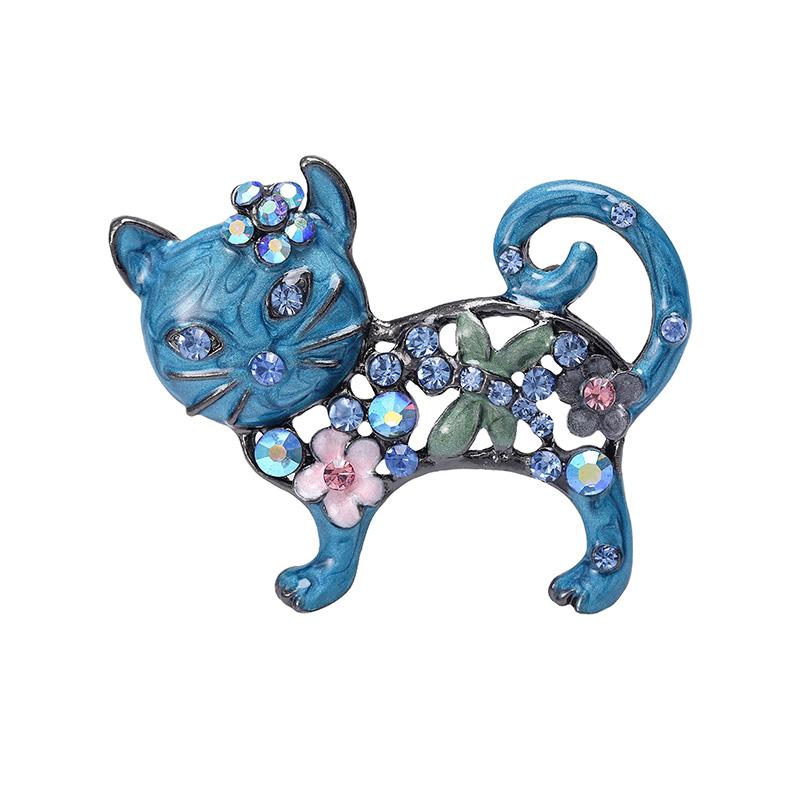 

1 шт. Эмалевая повседневная металлическая женская брошь-булавка, подарки, цветок, животное, кошка, броши, стразы