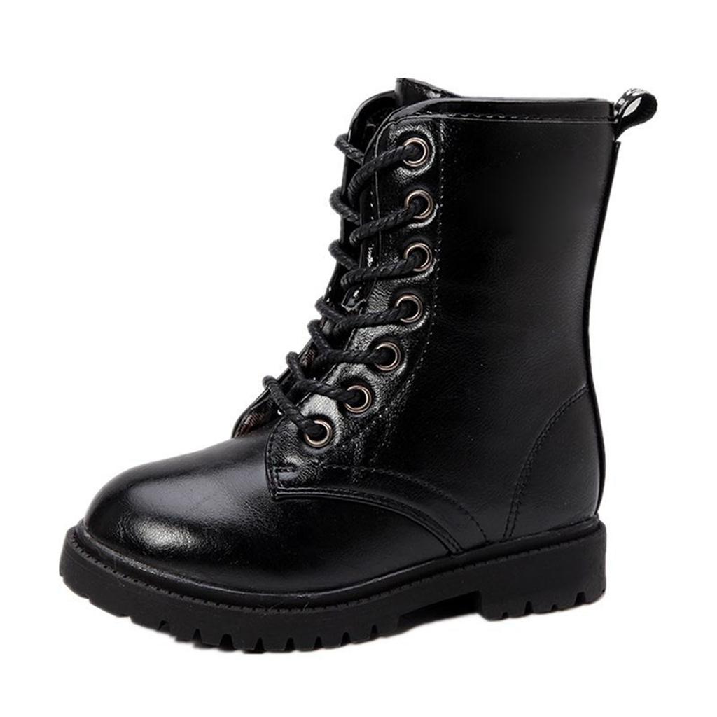 Girls Boots Short Booties Side Zipper Soft Bottom Leather Dress Riding Boot For Kids