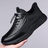 Fashion Trend Genuine Leather Men's Sneakers Designer Cowhide Breathable Soft-soled Board Shoes for Men Black Sport Casual Shoes