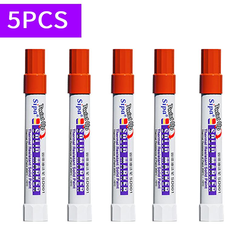 

5PCS Sipa Solid Paint Marker Pens - Industrial Crayon for Steel, Water & Oil Surfaces, Dry & Writable, Multifunctional & Durable