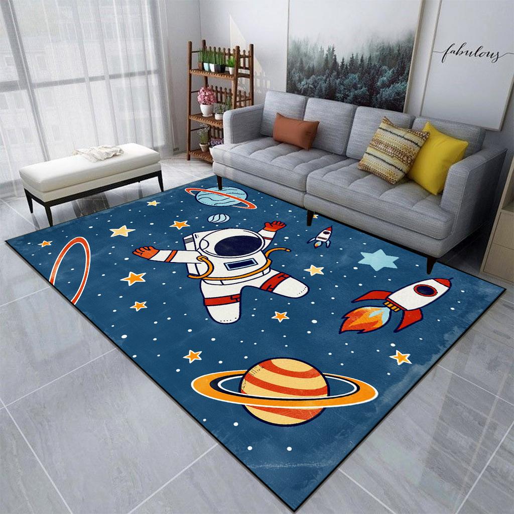 Spaceman Animation Carpet for Living Room Ins Children's Room Large Size Soft Rugs Cute Style Non-slip Washable MAT Customizable