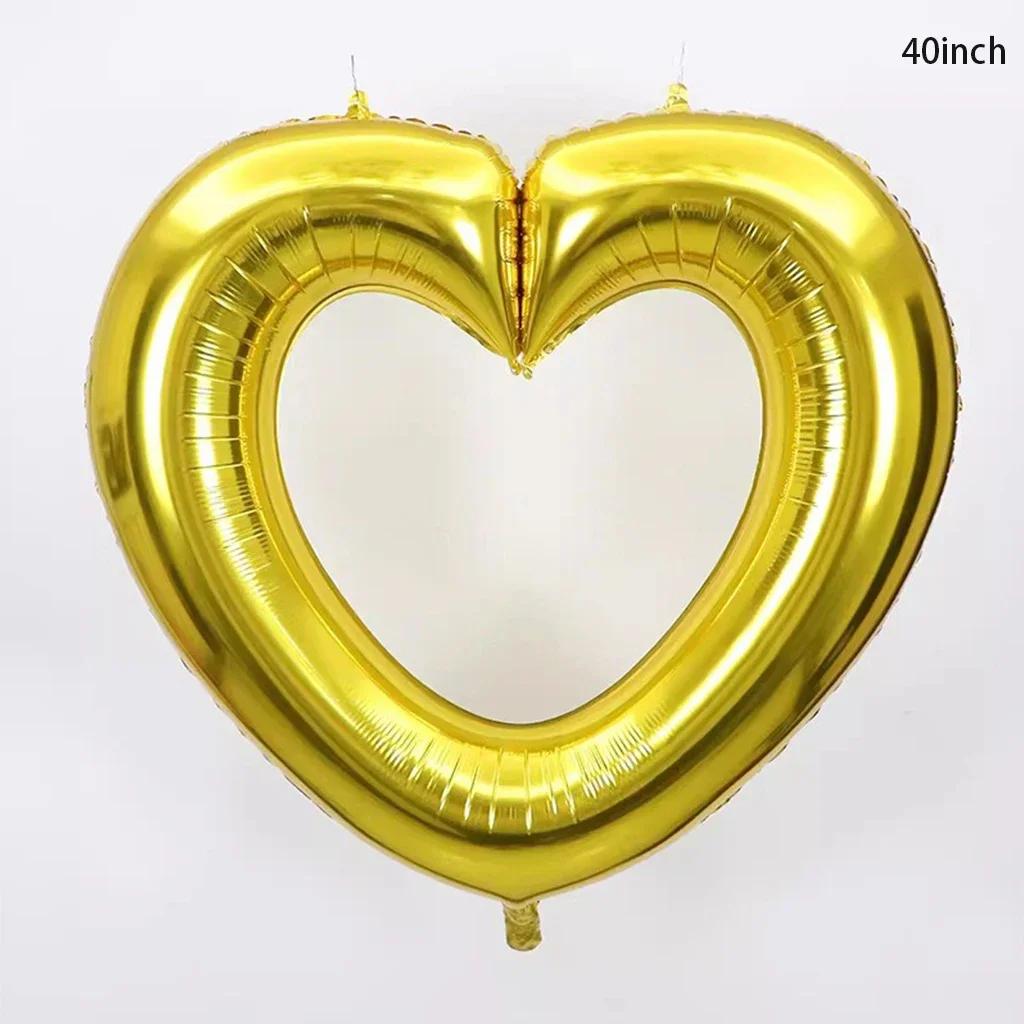 Love Heart Aluminum Film Balloon Peach Heart Foil Balloon Wedding Room Decor Bride To Be Photobooth Props Baloon Bridal Shower